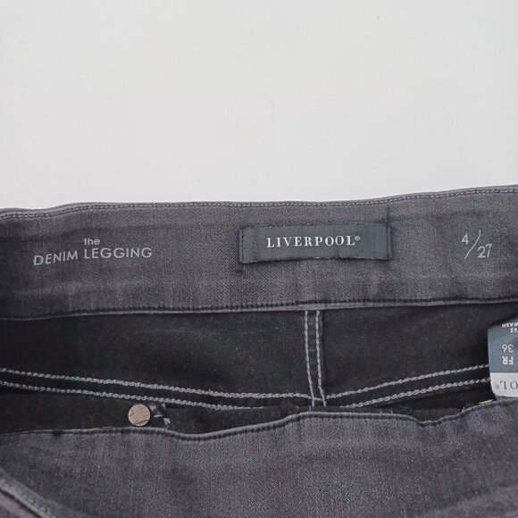 Liverpool The Denim Legging Skinny Jeans Gray Women's 4/27 Mid Rise Stretch - Picture 3 of 9